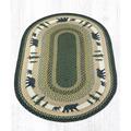 Capitol Importing Co Area Rugs, 20 X 30 In. Jute Oval Bear Timbers Patch 65-116BT